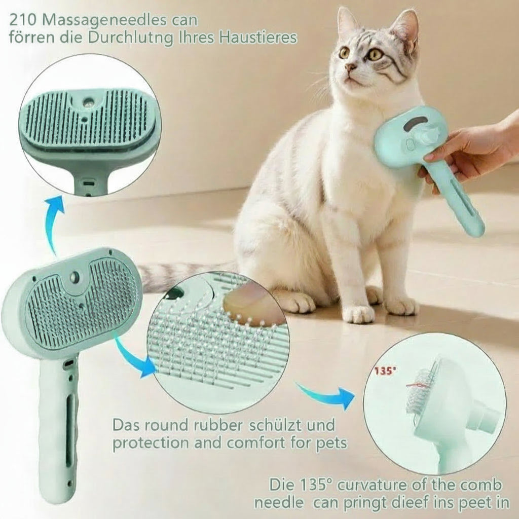 Pet Spray Hair Comb Professional Electric Hair Straightener Comb Brush For Cat Pet Massage Comb Steam Brush For Hair Care