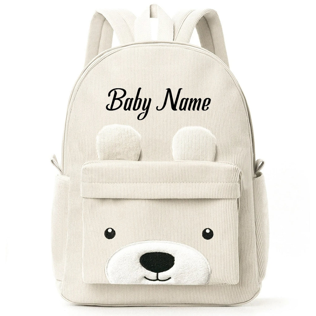 Customized Children's Backpack Primary School Bag Leisure Cute Bear Backpack Corduroy Large Capacity Backpacks