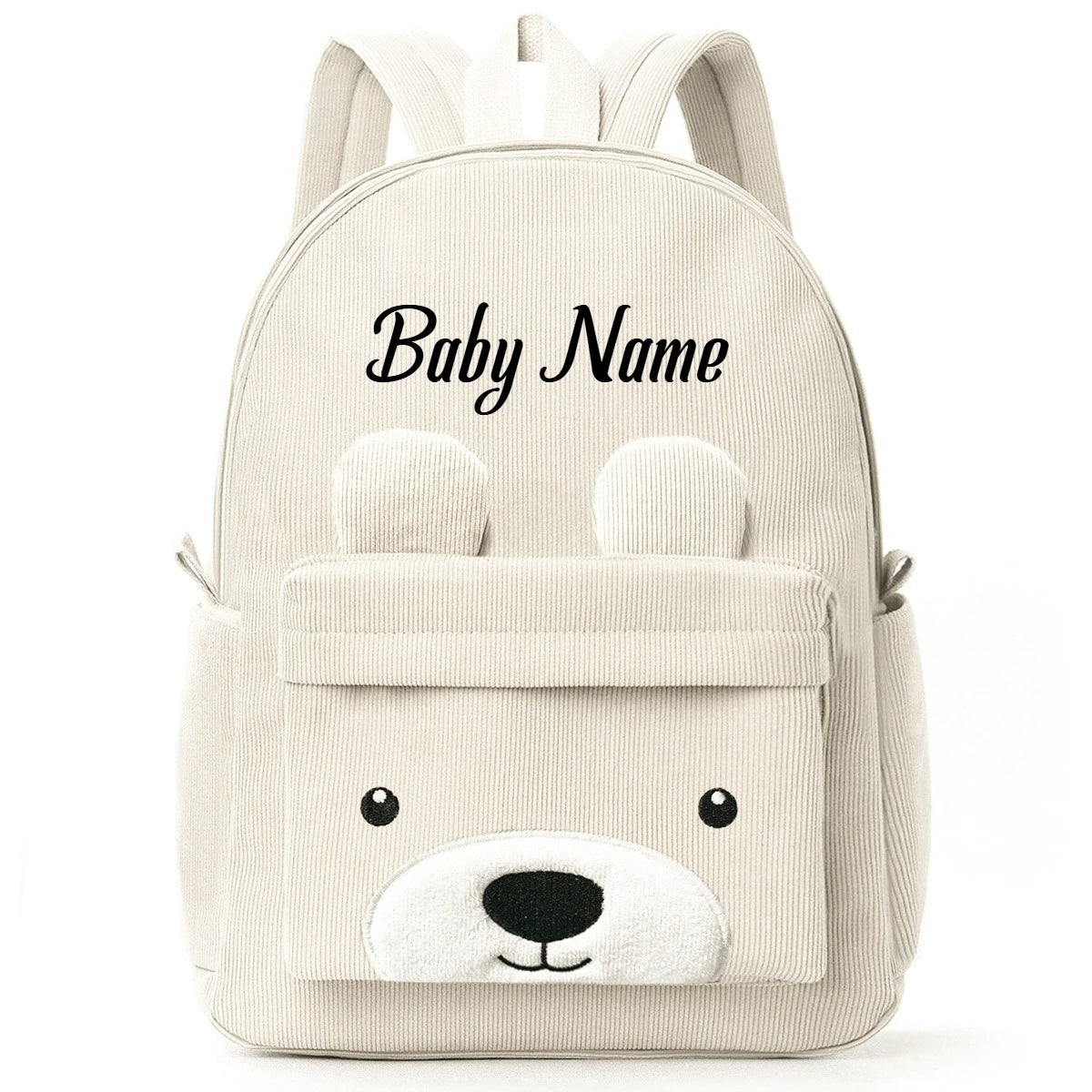 Customized Children's Backpack Primary School Bag Leisure Cute Bear Backpack Corduroy Large Capacity Backpacks