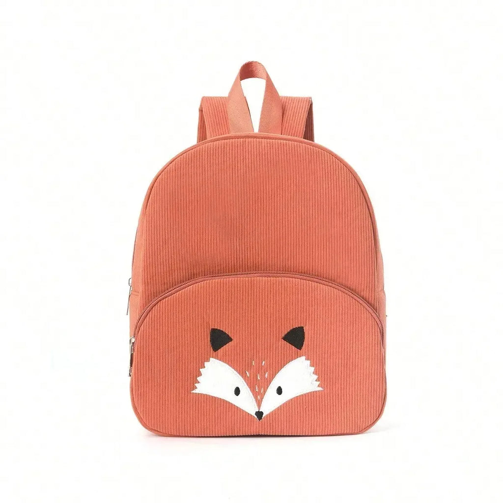 Personalized Name Toddler Backpack - Embroidered Cartoon Bear Corduroy Bag Large Capacity School Season Plush Backpack for Kids