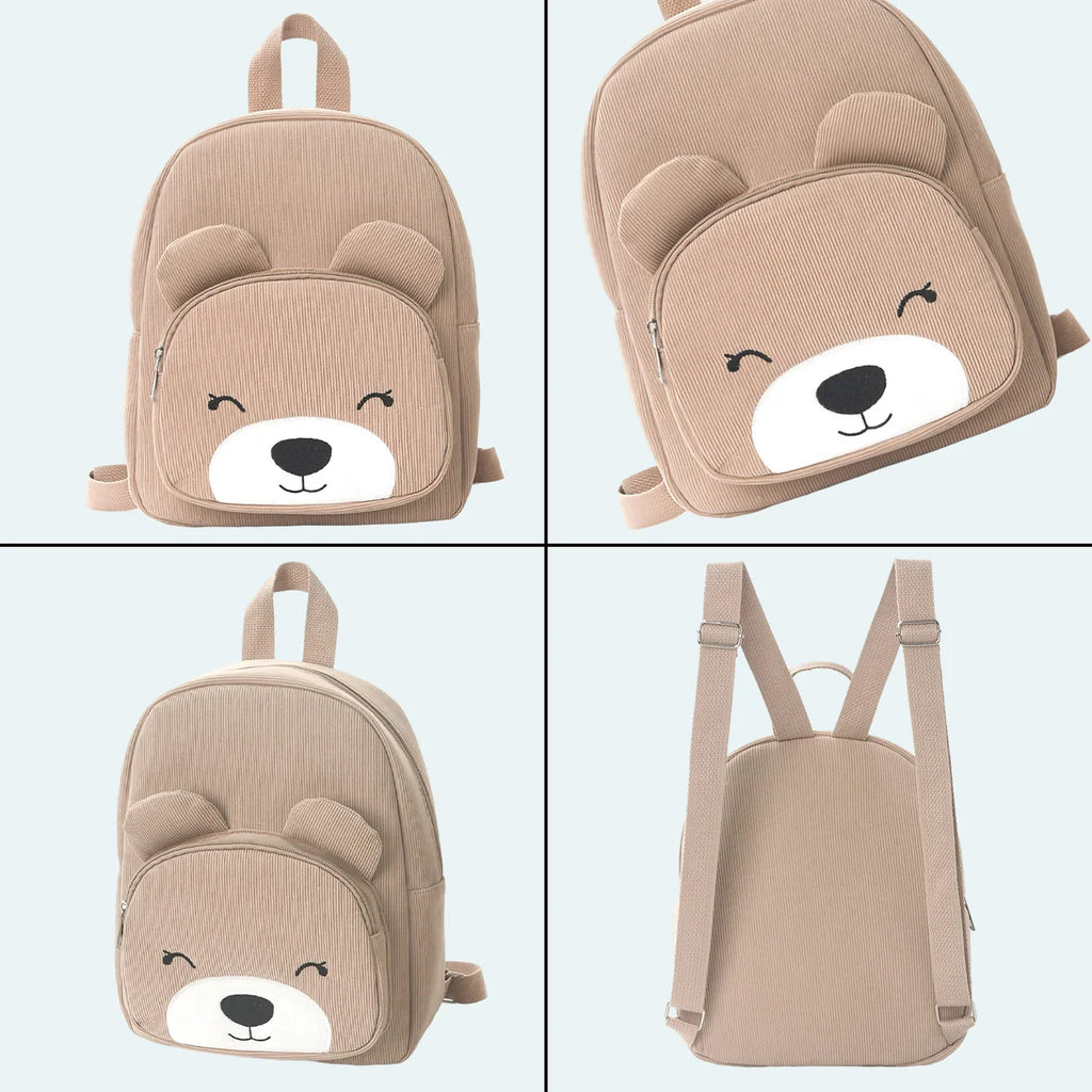 Custom Name Embroidered Kids' Cute Bear Backpack | Stylish Casual School Bag | Perfect Back-to-School Gift for Kids