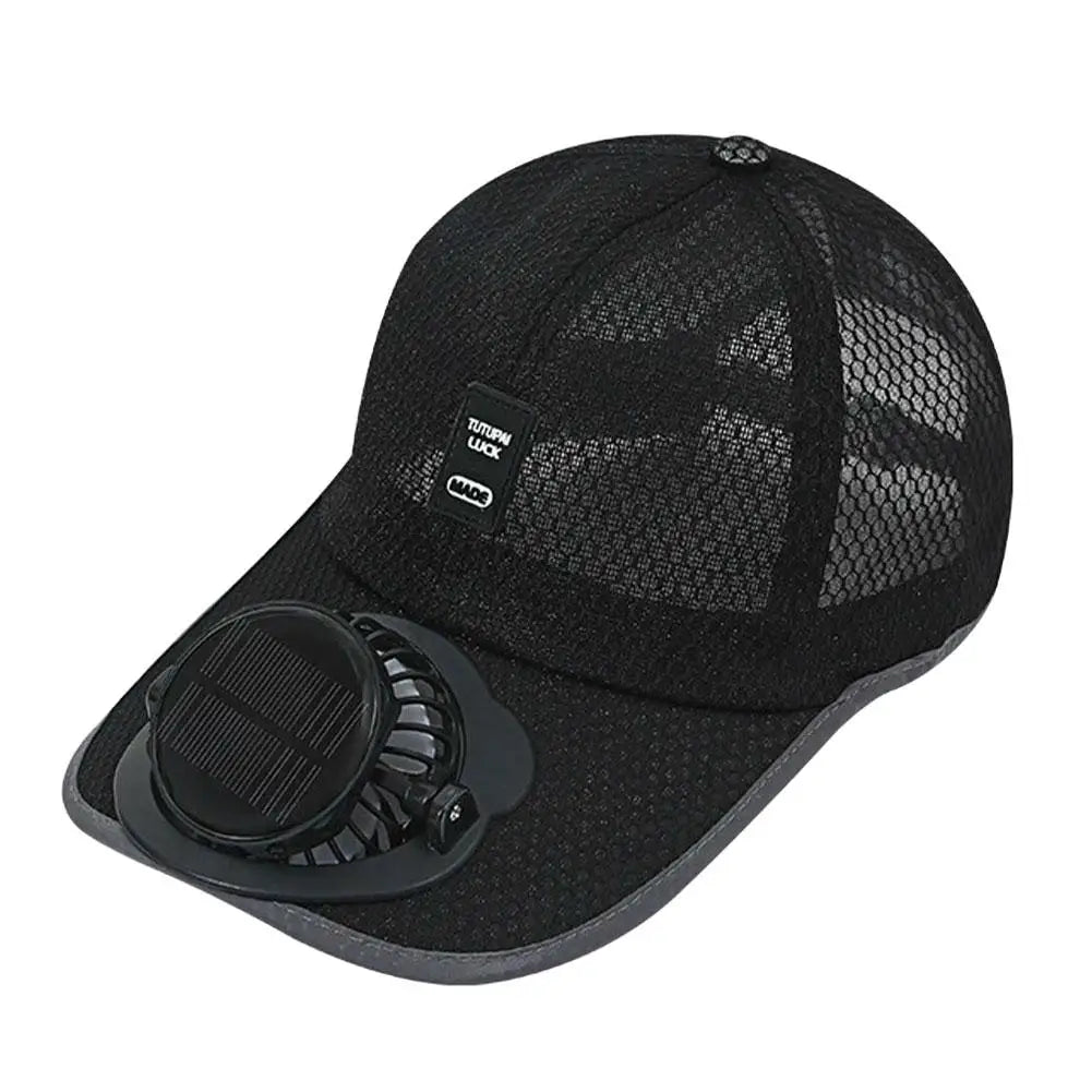 Summer Outdoor Men Women Baseball Hat With Solar USB Charging Fan Sun Block Baseball Hat Breathable UV Block Sunhats Fishing Hat