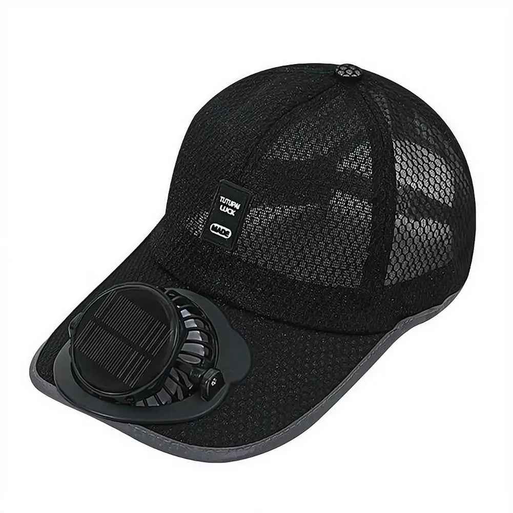 Summer Outdoor Men Women Baseball Hat With Solar USB Charging Fan Sun Block Baseball Hat Breathable UV Block Sunhats Fishing Hat