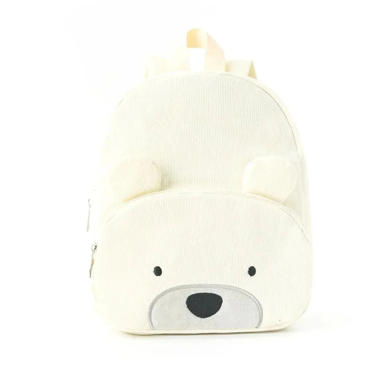 Personalized Name Toddler Backpack - Embroidered Cartoon Bear Corduroy Bag Large Capacity School Season Plush Backpack for Kids