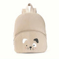 Customized Name Toddler Backpack - Cartoon Bear Corduroy Bag with Large Capacity, Embroidered Name Plush Backpack for Kids
