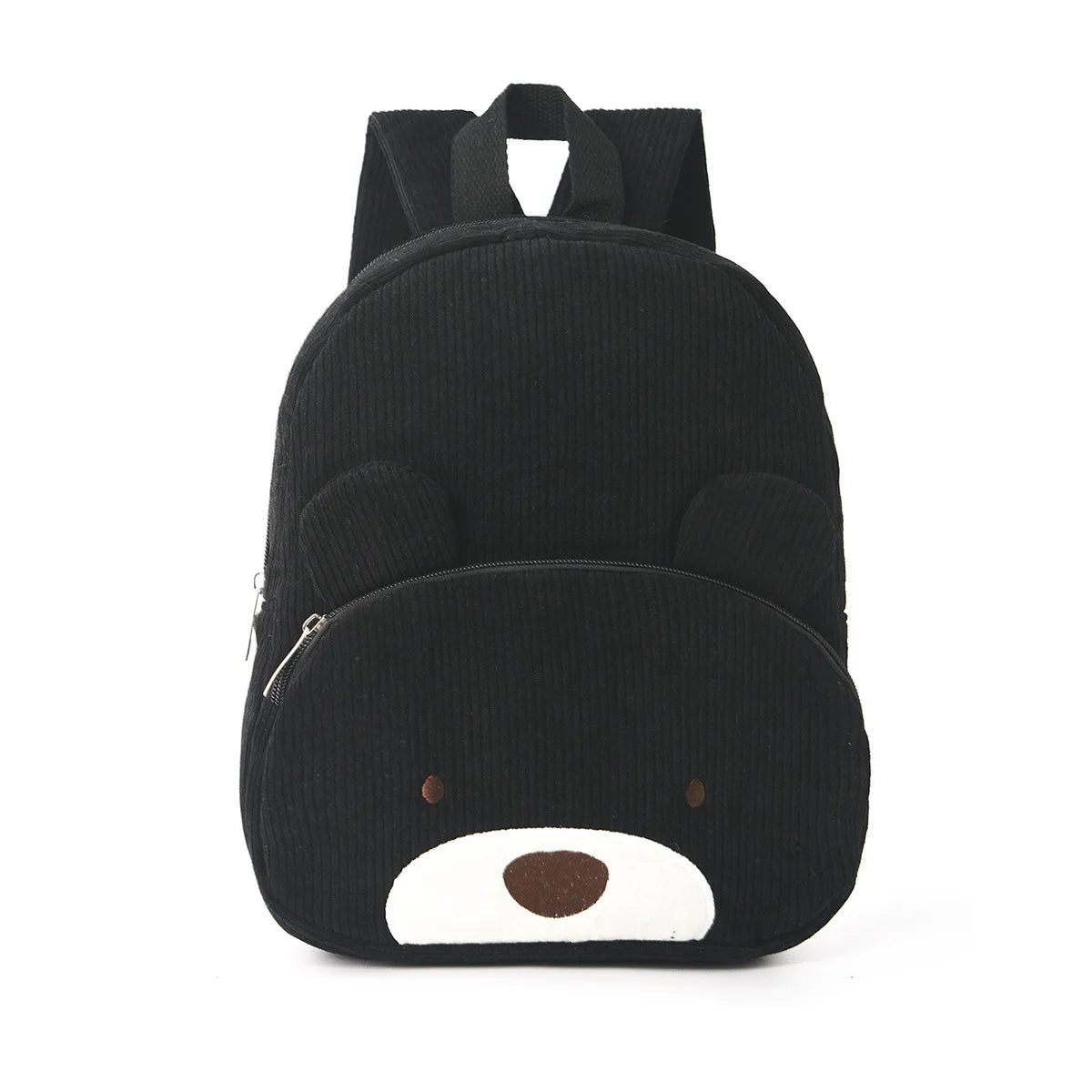 Customized Name Toddler Backpack Cartoon Bear Corduroy Large Capacity Backpack Embroidered Name Backpack Plush Bag
