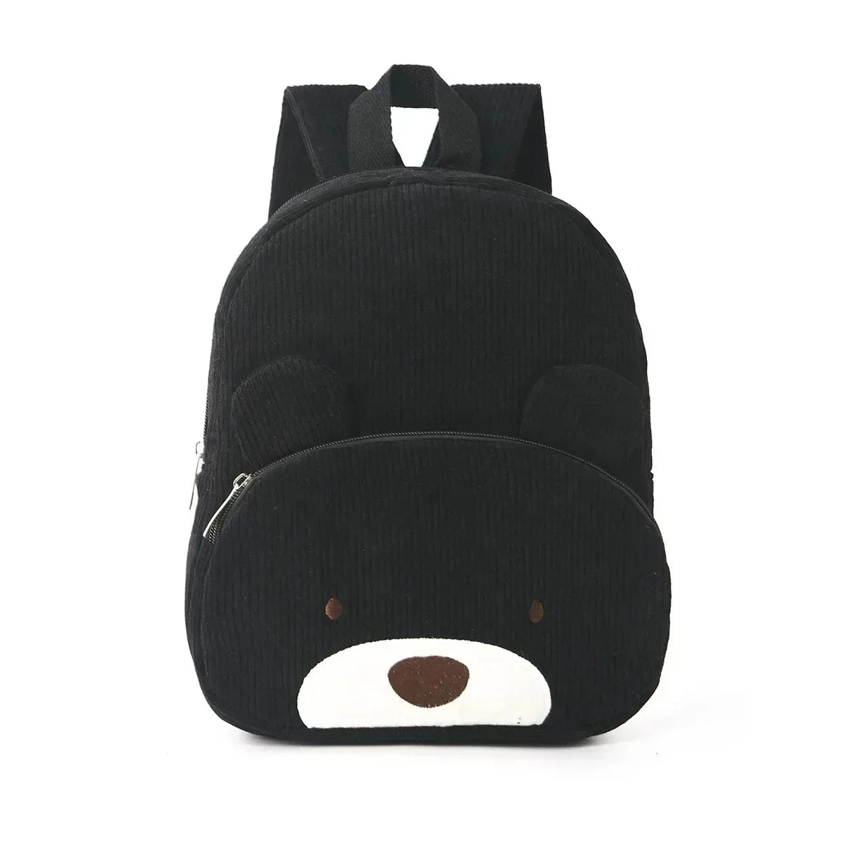 Personalized Name Toddler Backpack - Embroidered Cartoon Bear Corduroy Bag Large Capacity School Season Plush Backpack for Kids