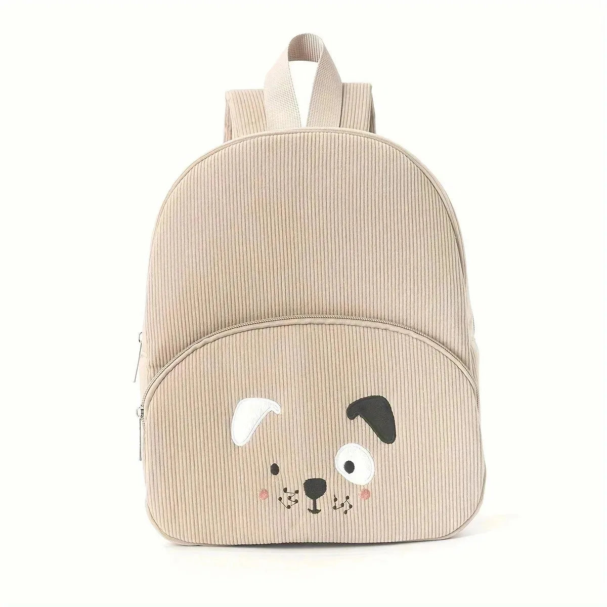 Personalized Name Toddler Backpack - Embroidered Cartoon Bear Corduroy Bag Large Capacity School Season Plush Backpack for Kids