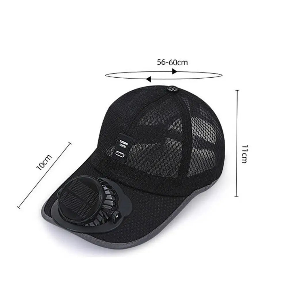 Summer Outdoor Men Women Baseball Hat With Solar USB Charging Fan Sun Block Baseball Hat Breathable UV Block Sunhats Fishing Hat