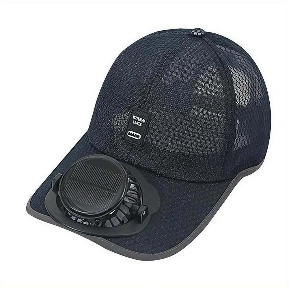 Summer Outdoor Men Women Baseball Hat With Solar USB Charging Fan Sun Block Baseball Hat Breathable UV Block Sunhats Fishing Hat