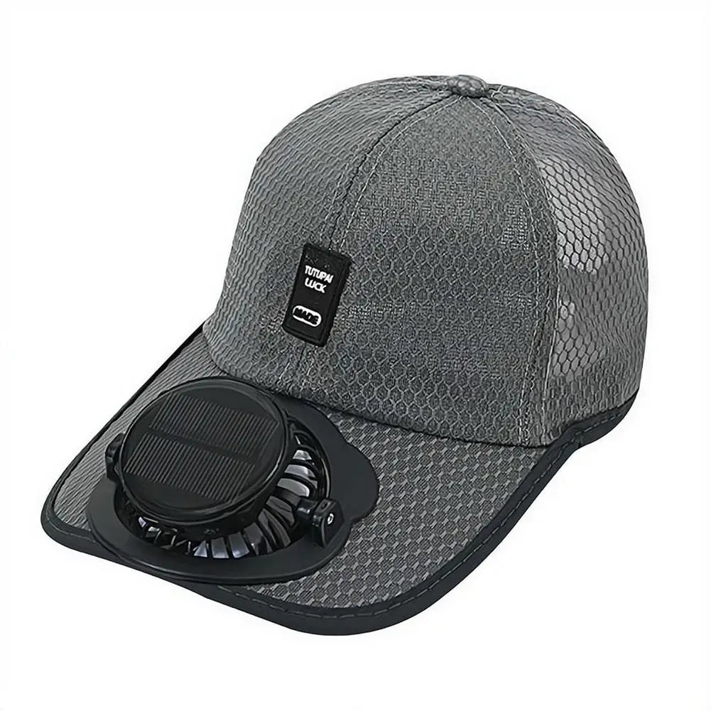 Summer Outdoor Men Women Baseball Hat With Solar USB Charging Fan Sun Block Baseball Hat Breathable UV Block Sunhats Fishing Hat