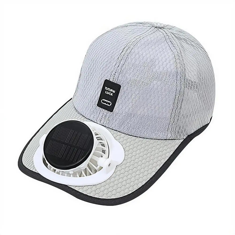 Summer Outdoor Men Women Baseball Hat With Solar USB Charging Fan Sun Block Baseball Hat Breathable UV Block Sunhats Fishing Hat