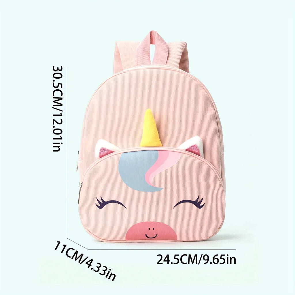 Personalized Unicorn Kids Backpack | Cute Cartoon, Embroidered | Christmas Winter Gift | Toddler Kindergarten Bag