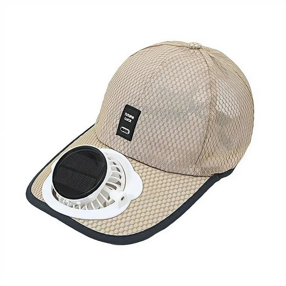 Summer Outdoor Men Women Baseball Hat With Solar USB Charging Fan Sun Block Baseball Hat Breathable UV Block Sunhats Fishing Hat
