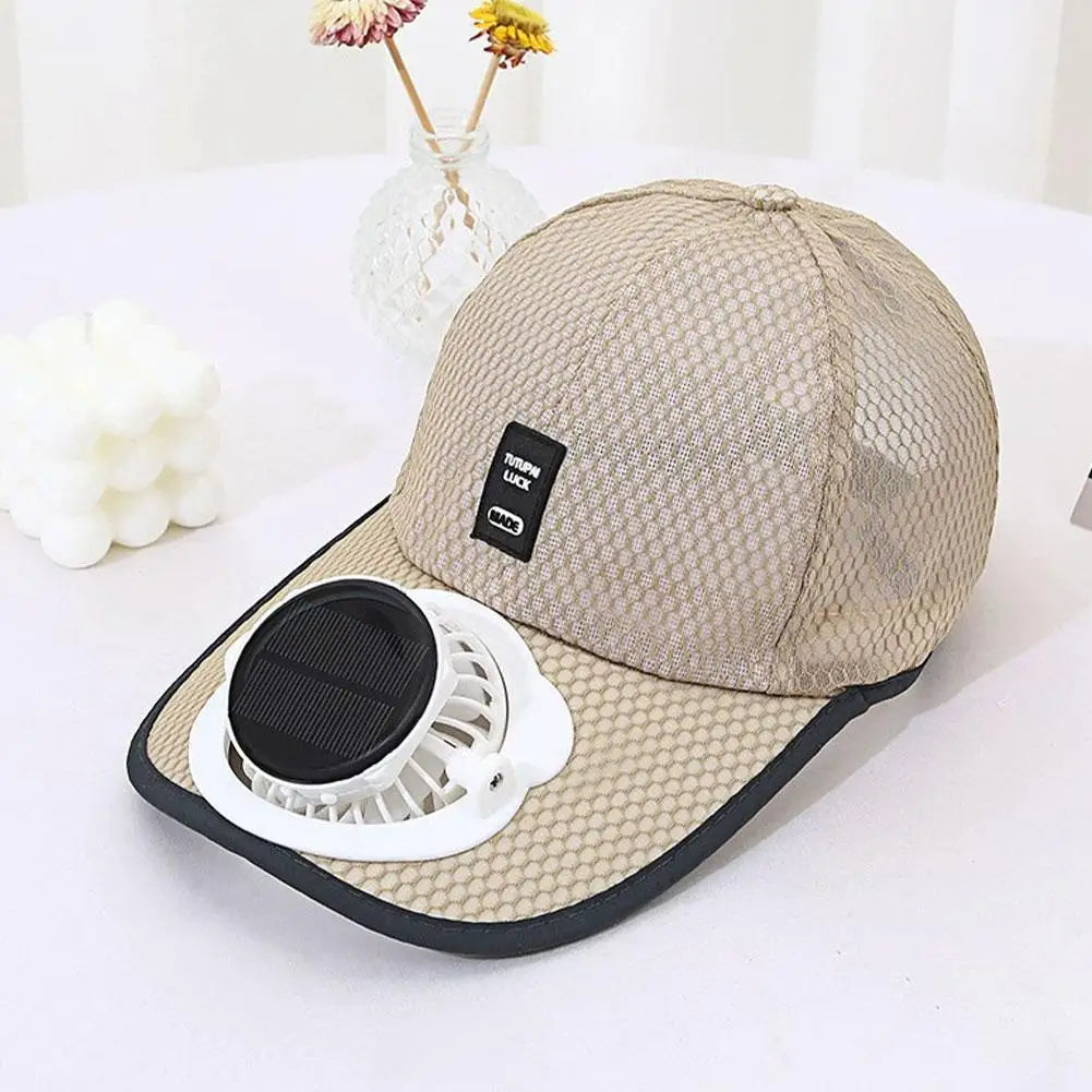 Summer Outdoor Men Women Baseball Hat With Solar USB Charging Fan Sun Block Baseball Hat Breathable UV Block Sunhats Fishing Hat